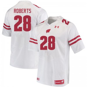 #28 Antwan Roberts Wisconsin Badgers Men Football Jerseys White