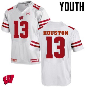 #13 Bart Houston University of Wisconsin Youth Football Jersey White