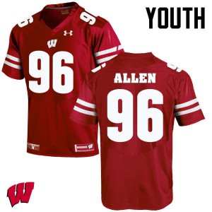 #96 Beau Allen Wisconsin Badgers Youth NCAA Jerseys Red