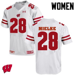 #28 Blake Mielke Badgers Women College Jersey White