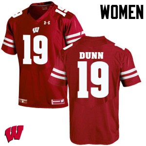 #19 Bobby Dunn Wisconsin Women Stitched Jerseys Red