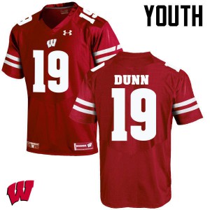 #19 Bobby Dunn Wisconsin Badgers Youth University Jersey Red