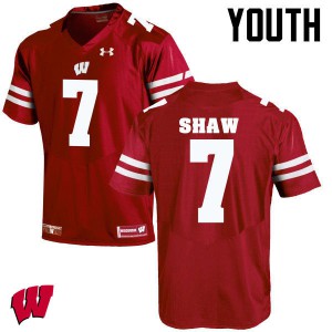 #7 Bradrick Shaw Wisconsin Badgers Youth Official Jersey Red