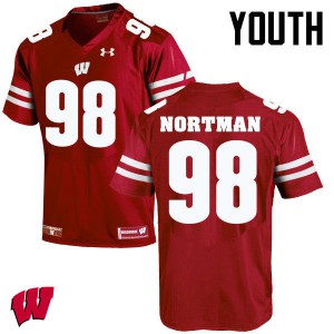 #98 Brad Nortman Badgers Youth Stitched Jerseys Red