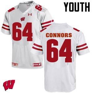 #64 Brett Connors UW Youth Stitch Jerseys White