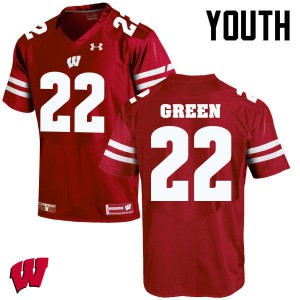 #22 Cade Green Wisconsin Youth Stitch Jersey Red