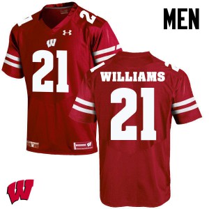 #18 Caesar Williams Wisconsin Badgers Men Football Jerseys Red