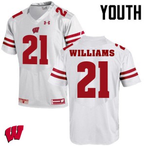 #18 Caesar Williams Wisconsin Badgers Youth University Jerseys White