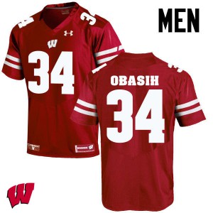 #34 Chikwe Obasih Wisconsin Badgers Men Official Jersey Red