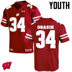 #34 Chikwe Obasih Wisconsin Badgers Youth University Jerseys Red