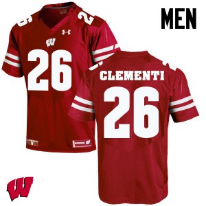 #26 Chris Clementi Wisconsin Men Stitch Jerseys Red
