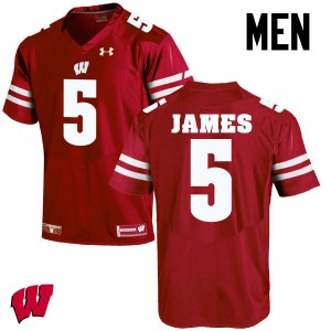 #5 Chris James Badgers Men Stitched Jersey Red