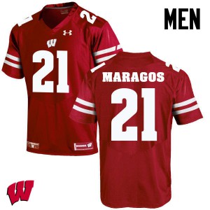 #21 Chris Maragos University of Wisconsin Men Official Jerseys Red