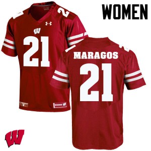 #21 Chris Maragos University of Wisconsin Women University Jersey Red