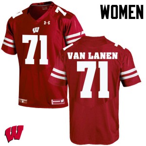 #71 Cole Van Lanen University of Wisconsin Women High School Jerseys Red