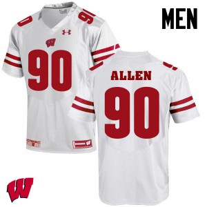 #90 Connor Allen Wisconsin Men Official Jerseys White