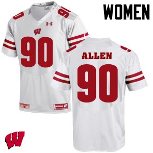 #90 Connor Allen University of Wisconsin Women Stitched Jerseys White