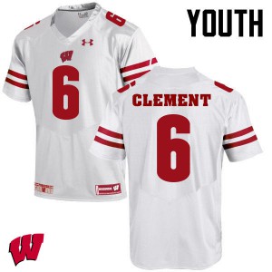 #6 Corey Clement UW Youth Embroidery Jerseys White