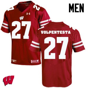 #27 Cristian Volpentesta Wisconsin Men High School Jerseys Red