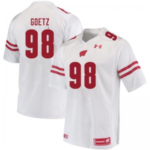 #98 C.J. Goetz University of Wisconsin Men Stitched Jerseys White