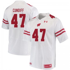 #47 Clay Cundiff Wisconsin Men Alumni Jerseys White