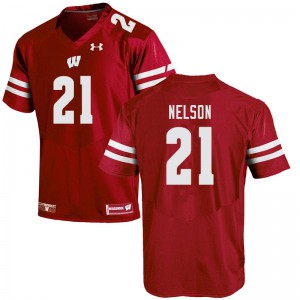 #21 Cooper Nelson Wisconsin Badgers Men NCAA Jerseys Red