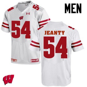 #54 Dallas Jeanty University of Wisconsin Men Stitch Jersey White