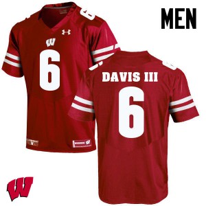 #6 Danny Davis III UW Men Embroidery Jersey Red