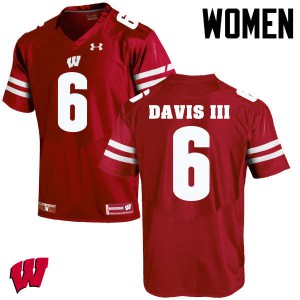 #6 Danny Davis III Wisconsin Women Player Jerseys Red