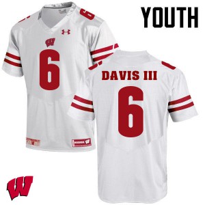 #6 Danny Davis III Wisconsin Badgers Youth College Jerseys White