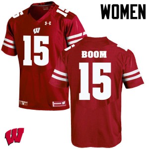 #15 Danny Vanden Boom Badgers Women Stitched Jerseys Red