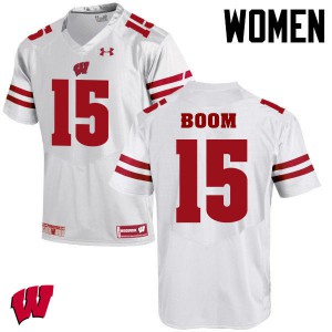 #15 Danny Vanden Boom Wisconsin Badgers Women Stitched Jersey White