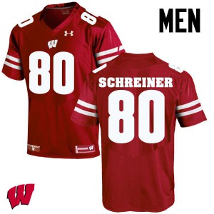 #80 Dave Schreiner Wisconsin Men Embroidery Jerseys Red