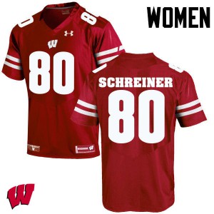 #80 Dave Schreiner Wisconsin Badgers Women Stitch Jersey Red