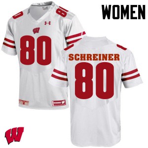 #80 Dave Schreiner Wisconsin Badgers Women University Jersey White