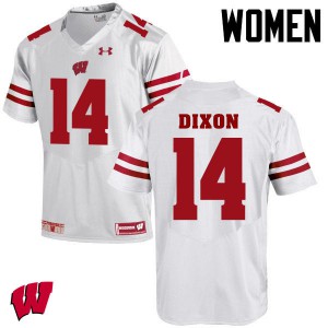 #14 D'Cota Dixon University of Wisconsin Women High School Jerseys White