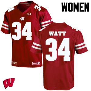 #34 Derek Watt Badgers Women College Jerseys Red