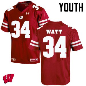 #34 Derek Watt Wisconsin Badgers Youth Alumni Jersey Red