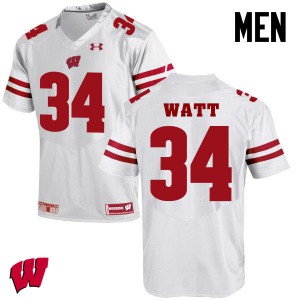 #34 Derek Watt Wisconsin Badgers Men College Jerseys White