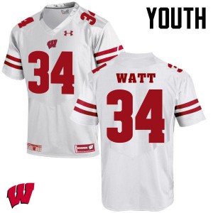 #34 Derek Watt Wisconsin Youth University Jerseys White