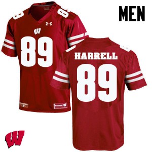 #89 Deron Harrell Wisconsin Badgers Men Football Jerseys Red