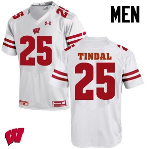 #25 Derrick Tindal Wisconsin Men University Jersey White