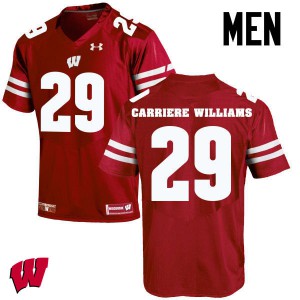 #29 Dontye Carriere-Williams Wisconsin Men Embroidery Jerseys Red