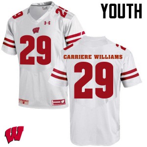 #29 Dontye Carriere-Williams Wisconsin Youth Embroidery Jersey White