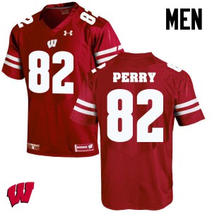 #82 Emmet Perry University of Wisconsin Men Stitch Jerseys Red