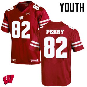 #82 Emmet Perry UW Youth Football Jersey Red