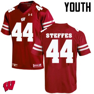 #44 Eric Steffes Badgers Youth Official Jersey Red