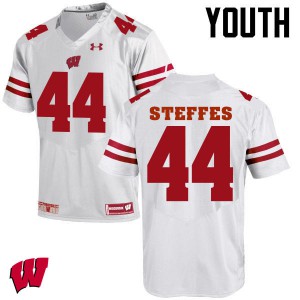 #44 Eric Steffes University of Wisconsin Youth Official Jersey White