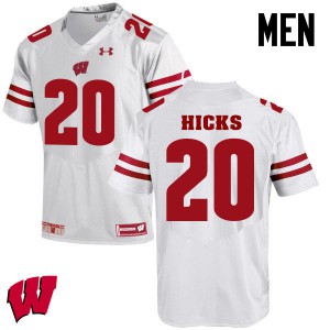 #20 Faion Hicks University of Wisconsin Men Player Jersey White