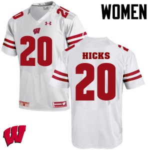 #20 Faion Hicks Wisconsin Women University Jersey White